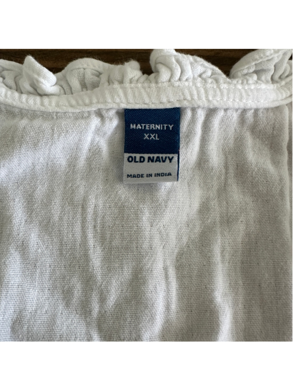 Old Navy Maternity Dress Womens XXL White Smocked Mini Peasant Boho - Picture 2 of 10